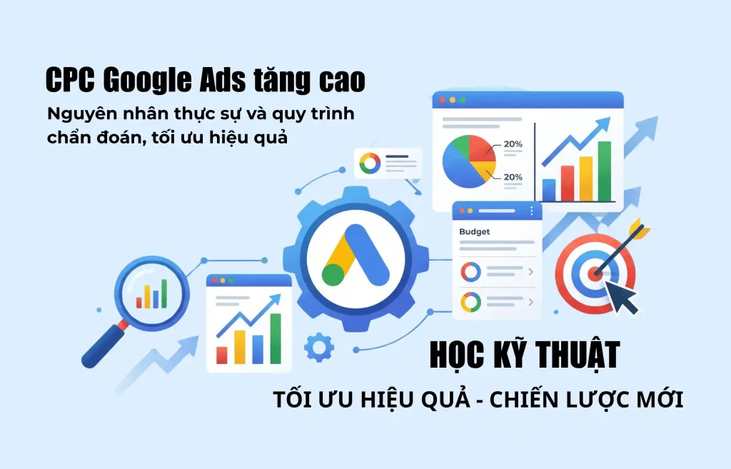 Ảnh minh họa bài viết CPC Google Ads tăng cao: Nguyên nhân thực sự và quy trình chẩn đoán, tối ưu hiệu quả