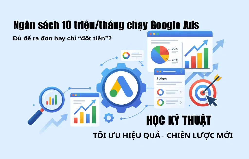 Ảnh minh họa bài viết Ngân sách 10 triệu/tháng chạy Google Ads: Đủ để ra đơn hay chỉ “đốt tiền”?
